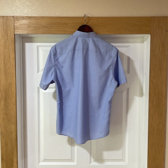 Untuckit Men Shirt Pio Cesare Button Down Short Sleeve Wrinkle Free Blue Size M - Picture 3 of 11
